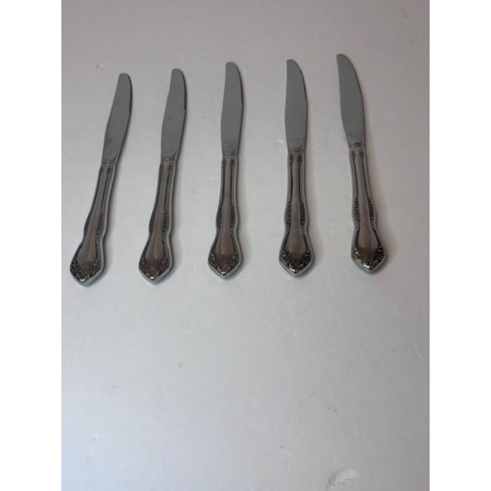 Dinner Knives Oneida Mansfield Amadeus Stainless Wm A Rogers Deluxe Ltd Glossy 5